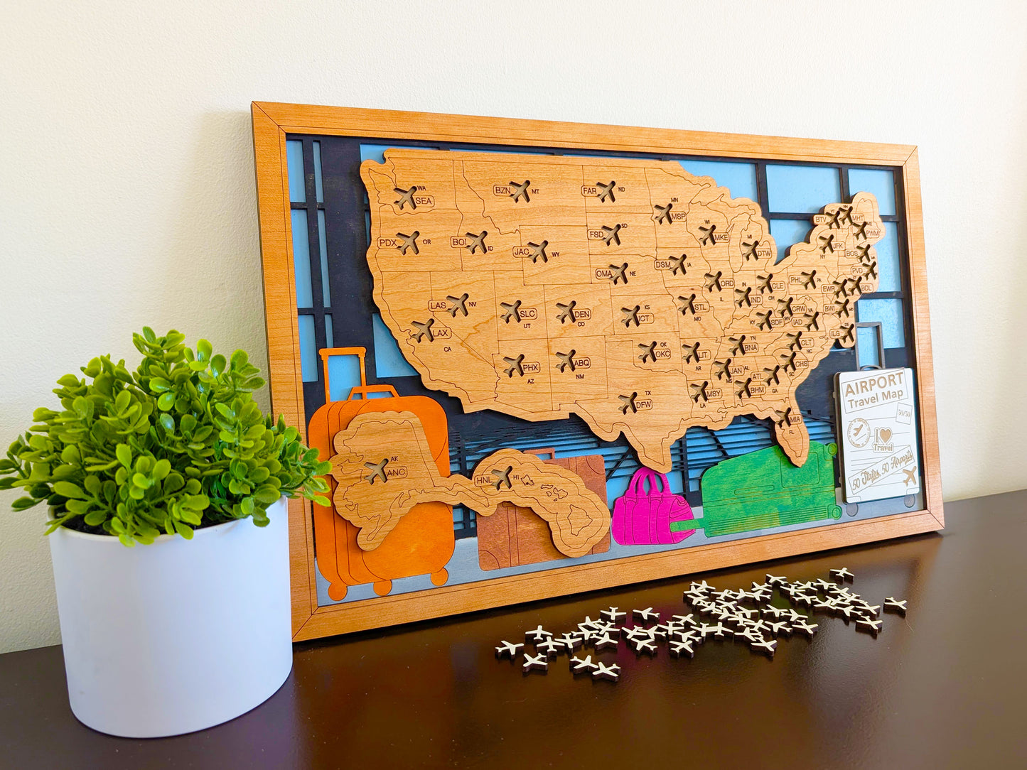 50 States Airport Travel Map