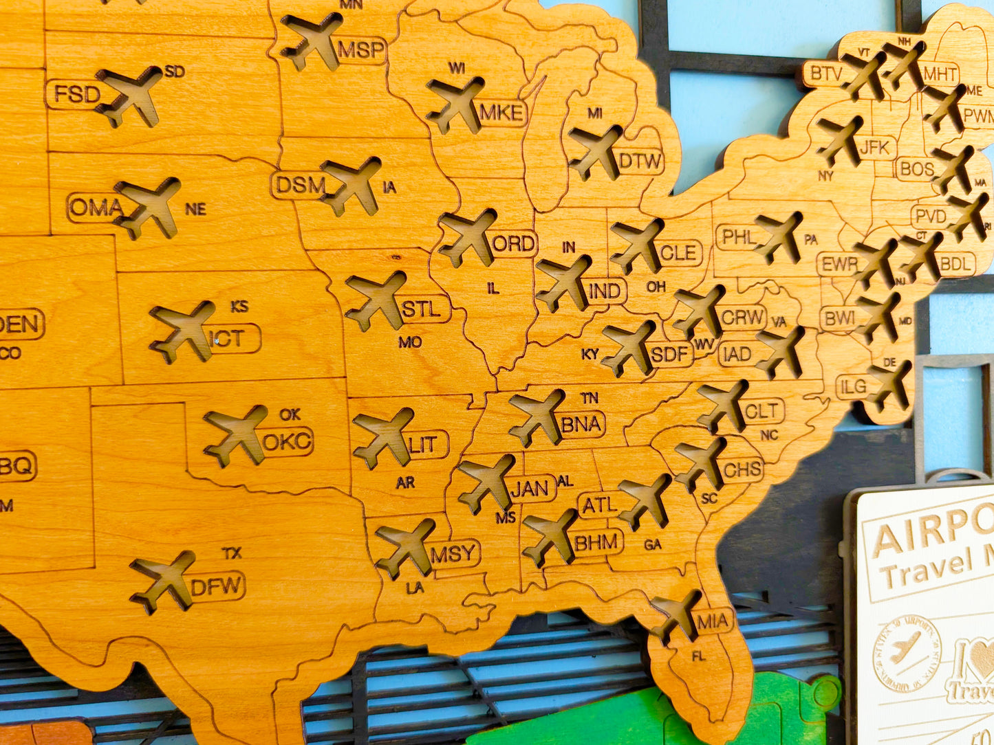 50 States Airport Travel Map