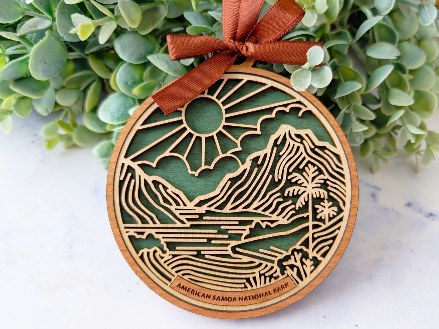 American Samoa national park ornament, American Samoa ornament, American Samoa souvenir, national park gifts, national park ornament, gift for hiker, Christmas gift