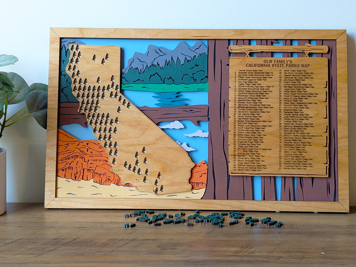 California State Park Map, State Parks Marker, US Travel Map, family road trip tracker, California state map poster, California map