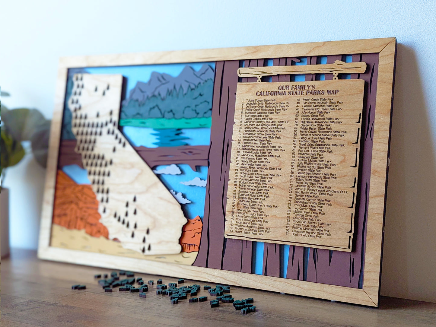 California State Park Map, State Parks Marker, US Travel Map, family road trip tracker, California state map poster, California map