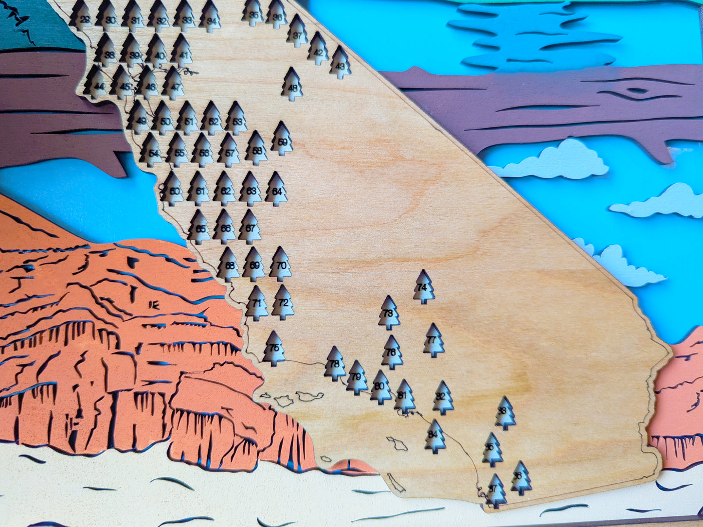 California State Park Map, State Parks Marker, US Travel Map, family road trip tracker, California state map poster, California map