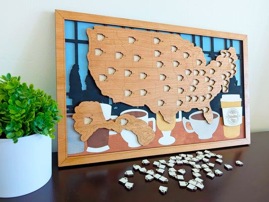 50 States of Coffee Adventure Map