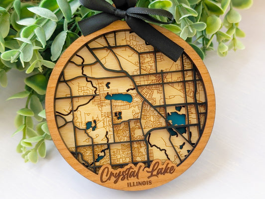 Crystal Lake IL City Street Ornament, Wholesale