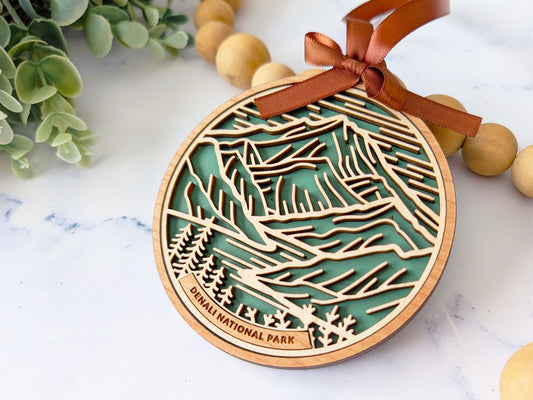 Denali national park ornament, Denali ornament, Denali souvenir, national park gifts, national park ornament, gift for hiker, Christmas gift