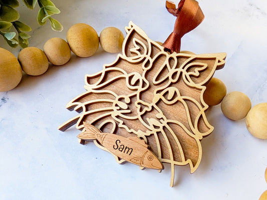 Domestic Longhaired Cat Ornament