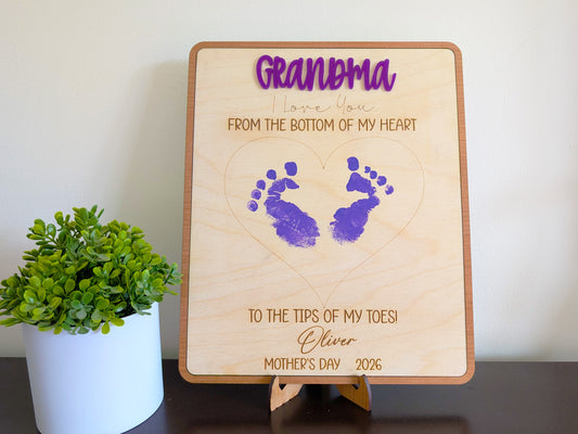 Personalized Baby Footprint Heart Sign