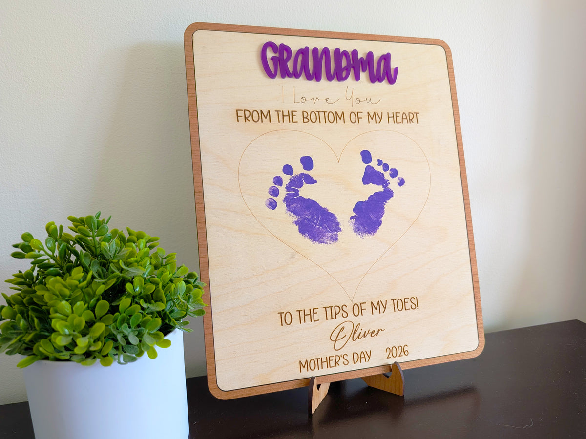 Personalized Baby Footprint Heart Sign