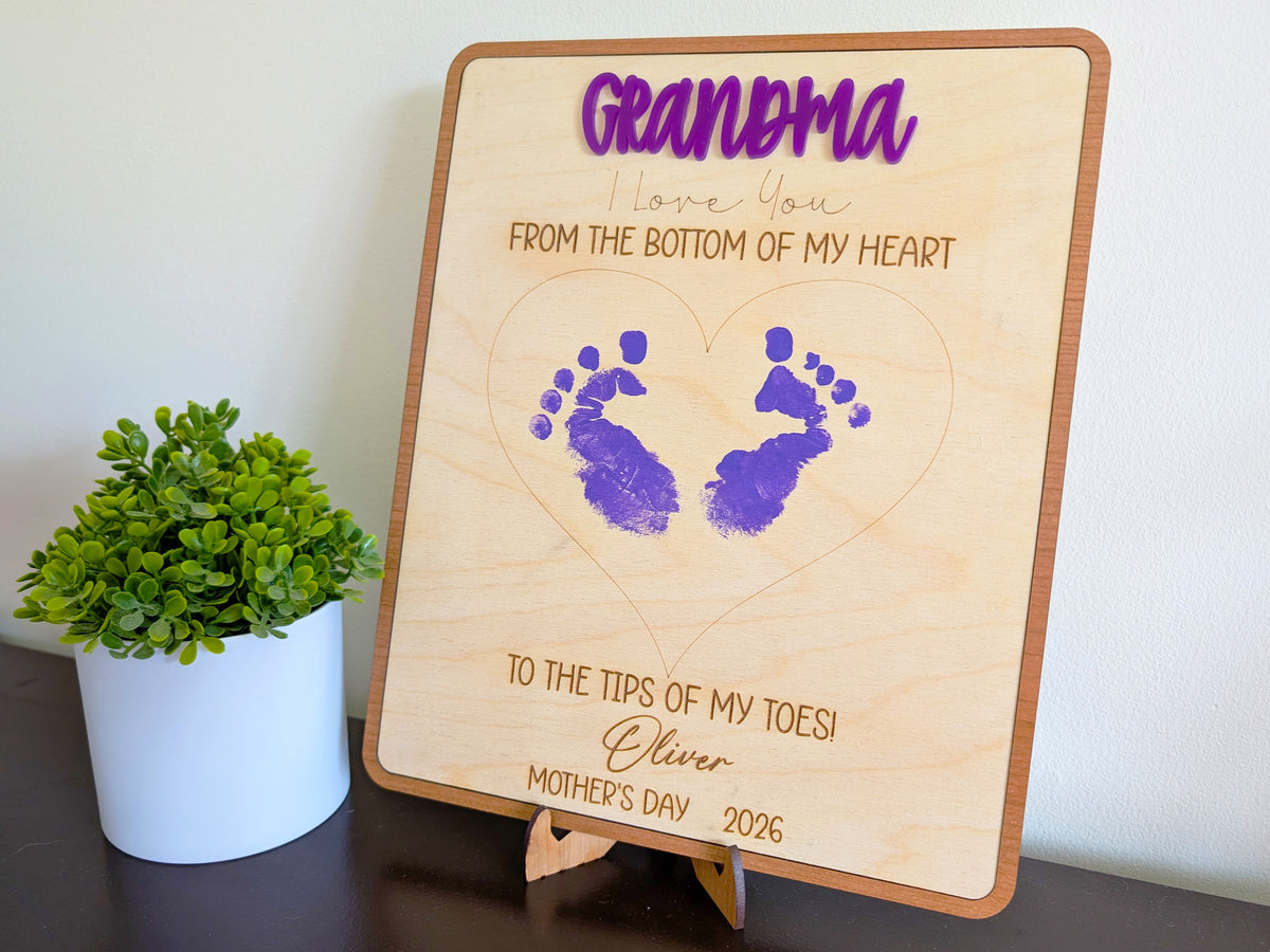Personalized Baby Footprint Heart Sign