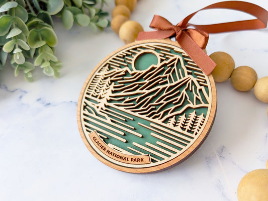 Glacier national park ornament, Glacier ornament, Glacier souvenir, national park gifts, national park ornament, gift for hiker, Christmas gift