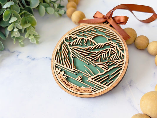 Glacier Bay national park ornament, Glacier Bay ornament, Glacier Bay souvenir, national park gifts, national park ornament, gift for hiker, Christmas gift