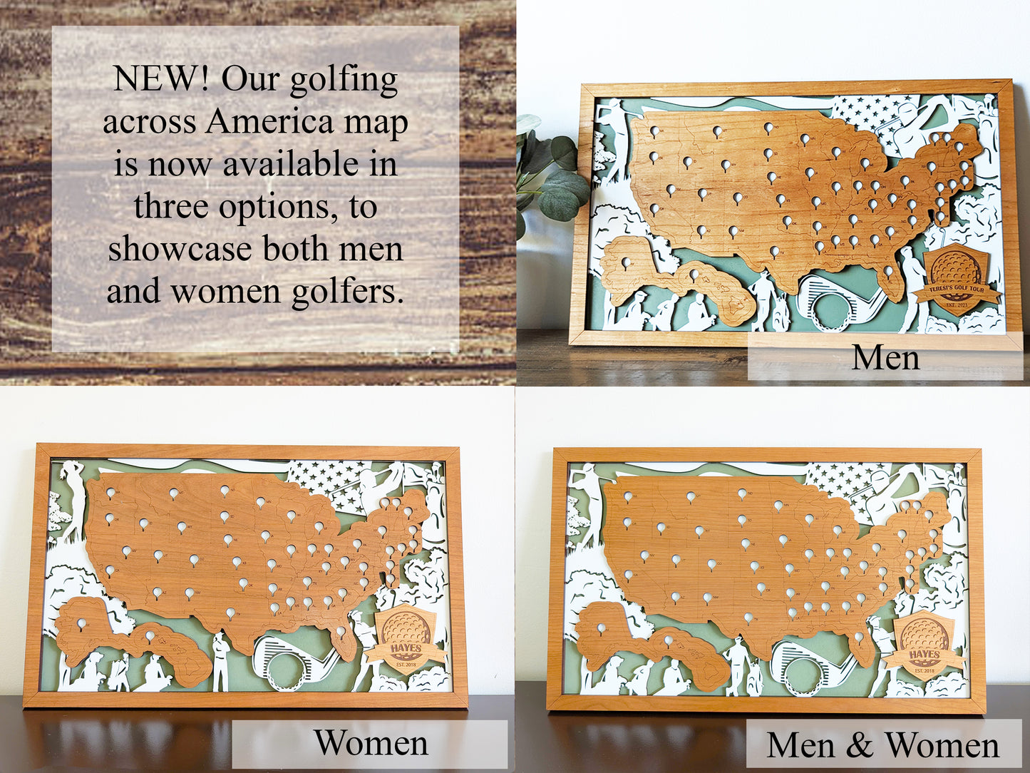 Golf course travel map, golf map, fifty states of golf , travel map, travel home decor, gift for golfer, gifts for dad