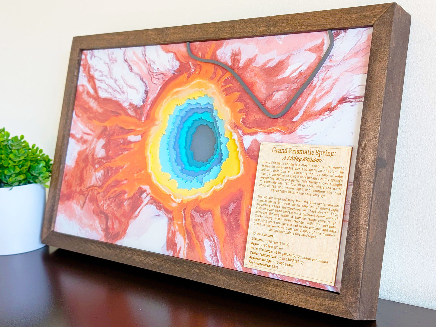 Grand Prismatic Spring 3D Layered Map – Handcrafted Yellowstone Wall Art | Roots & Routes Co.