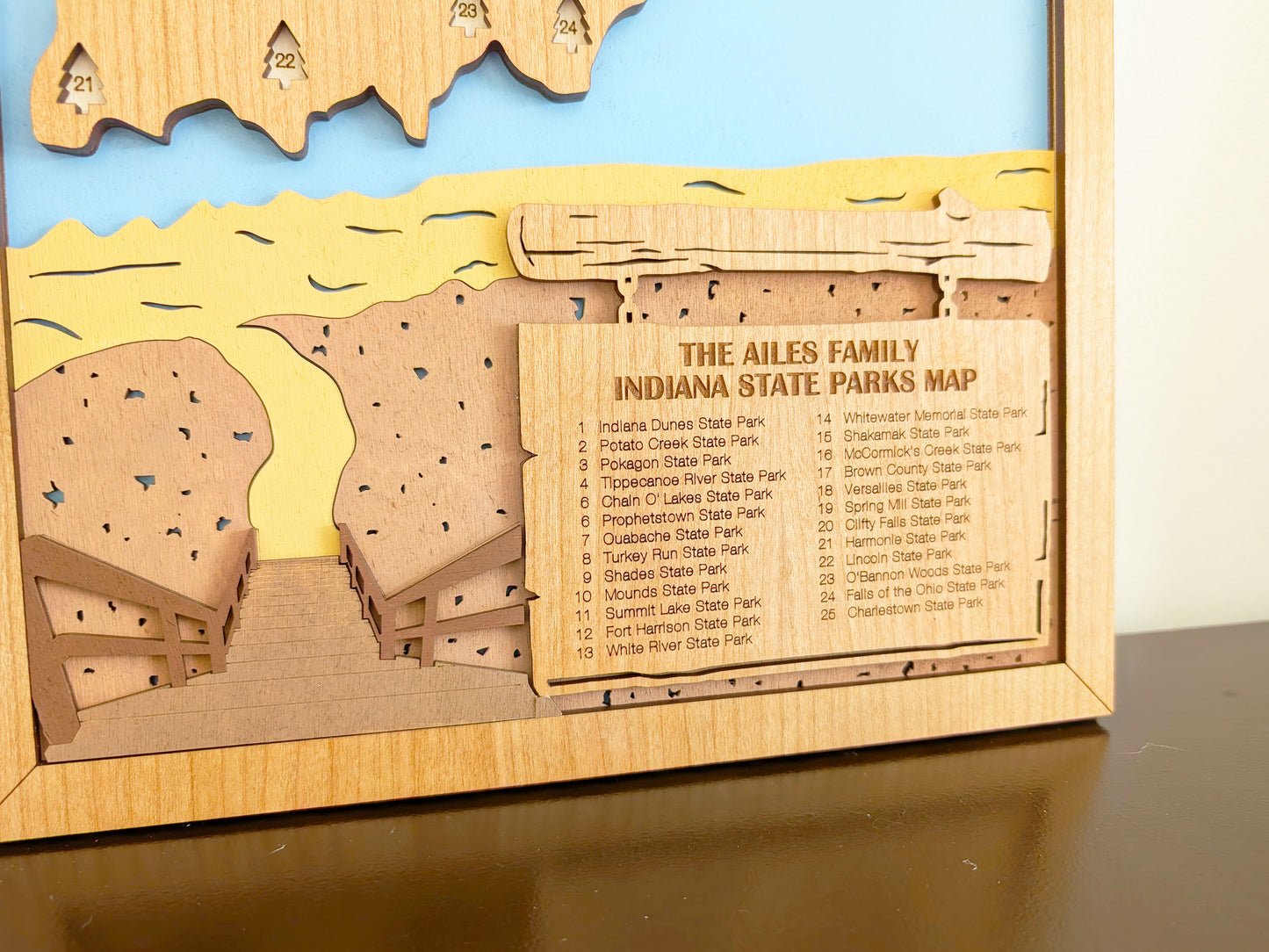 Indiana State Parks Travel Map, State Parks Marker, US Travel Map, family road trip tracker, travel home decor, gift for hiker, retirement