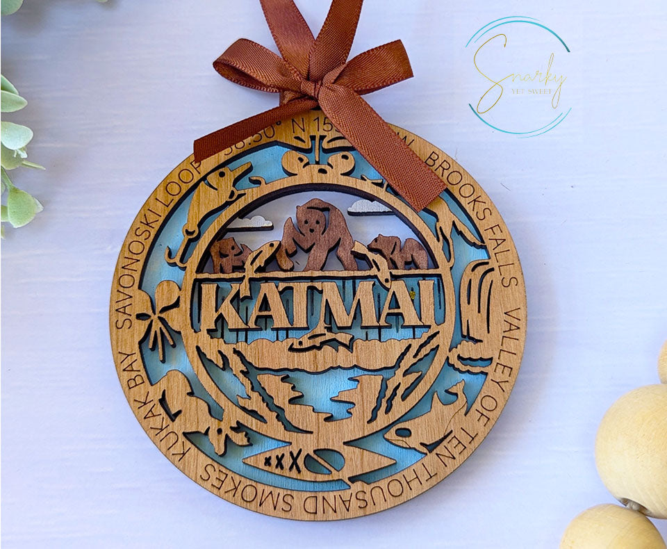 Katmai national park ornament, Katmai ornament, Katmai souvenir, national park gifts, national park ornament, gift for hiker, Christmas gift