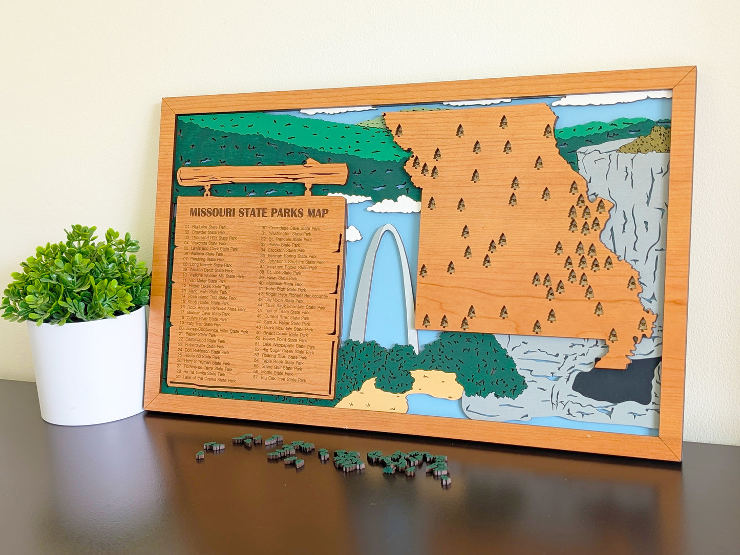 Missouri State Parks Travel | Personalized Adventure Tracker | Retirement Gift |Missouri State Park Map |Anniversary Gift |Wood Gift for her