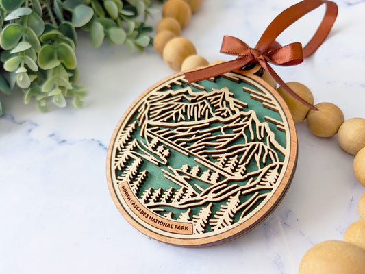 North Cascades national park ornament, North Cascades ornament, North Cascades souvenir, national park gifts, national park ornament, gift for hiker, Christmas gift