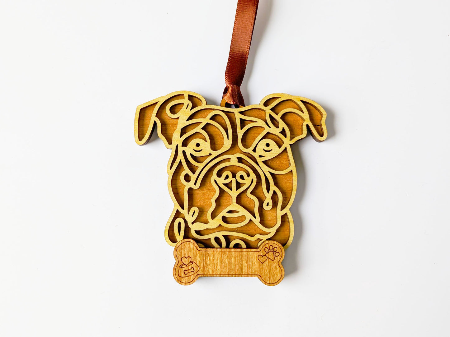 Pit Bull Natural Dog Ornament