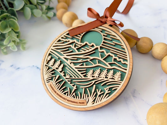 Theodore Roosevelt national park ornament, Theodore Roosevelt ornament, Theodore Roosevelt souvenir, national park gifts, national park ornament, gift for hiker, Christmas gift