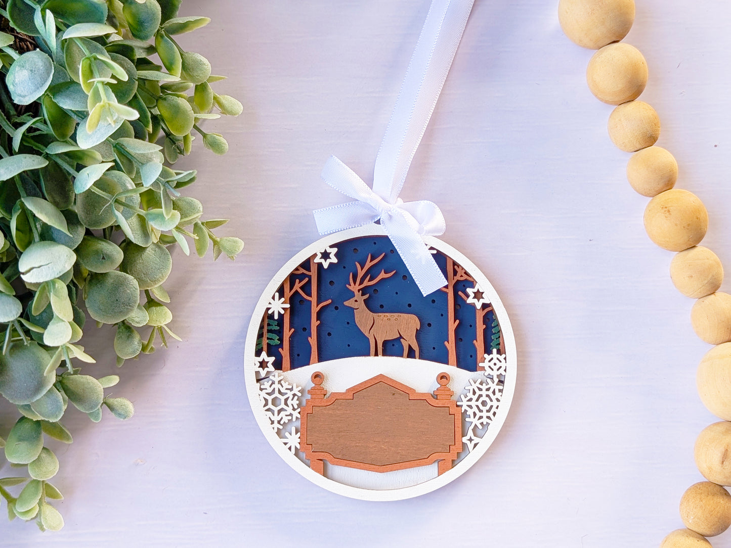 Welcome Snowy Elk Ornament