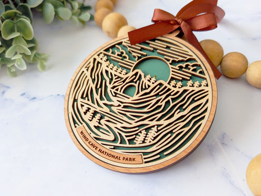 Wind Cave national park ornament, Wind Cave ornament, Wind Cave souvenir, national park gifts, national park ornament, gift for hiker, Christmas gift