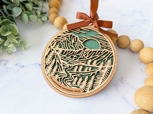 Yellowstone national park ornament, Yellowstone ornament, Yellowstone souvenir, national park gifts, national park ornament, gift for hiker, Christmas gift