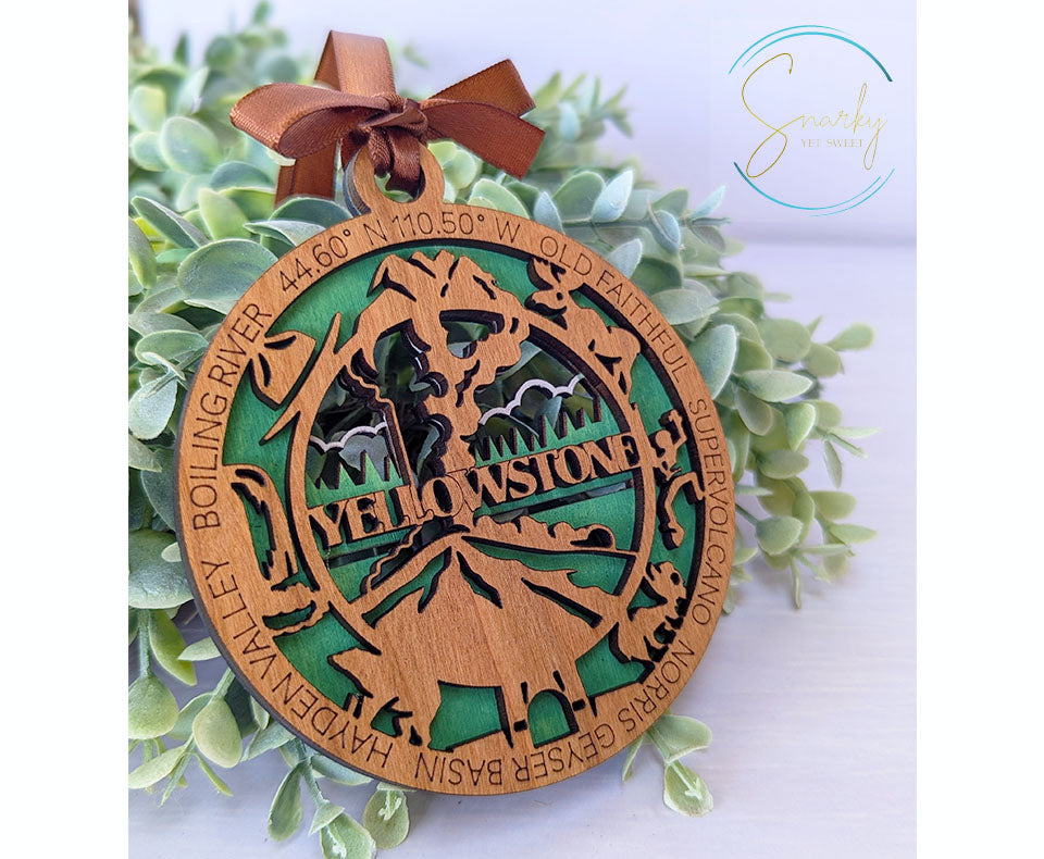 Yellowstone national park ornament