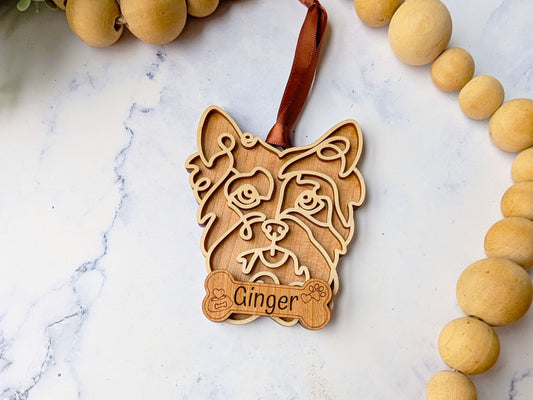 Yorkie Dog Ornament