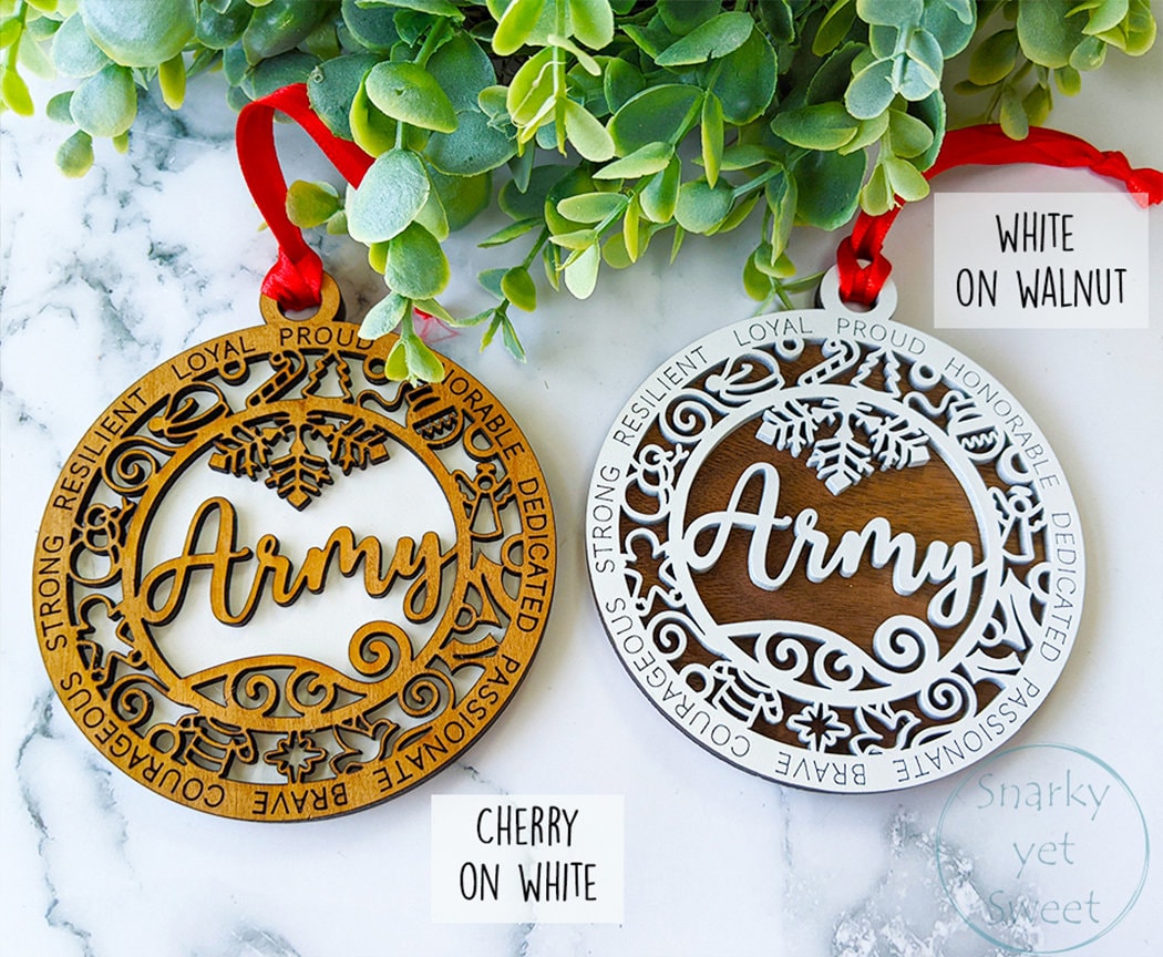 In memory layered ornament, memorial ornament, in memorial ornament, personalized ornament, unique wood ornament, laser cut ornament