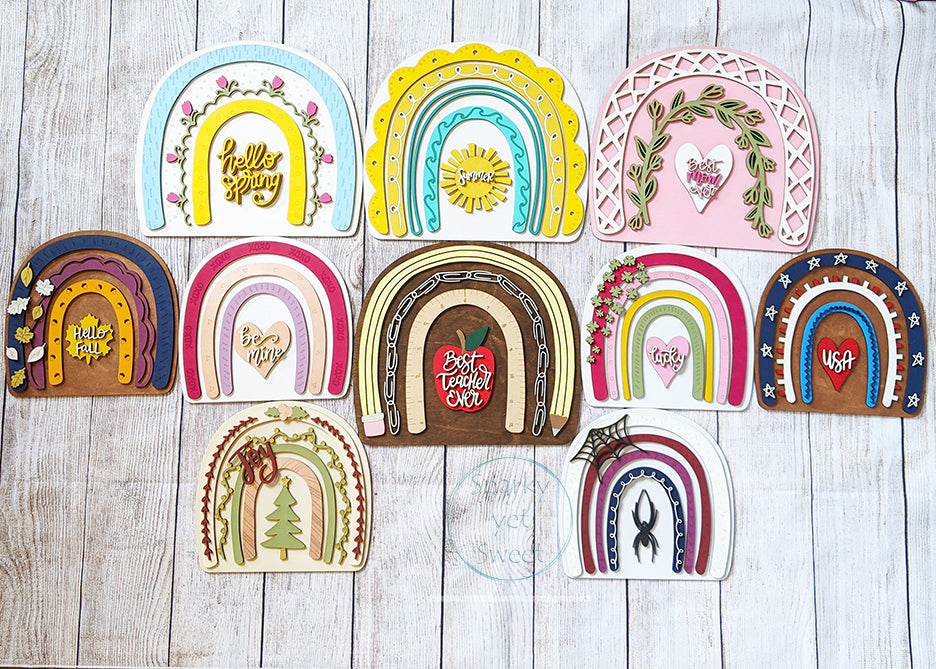 Teacher Rainbow Wooden Tabletop Decor